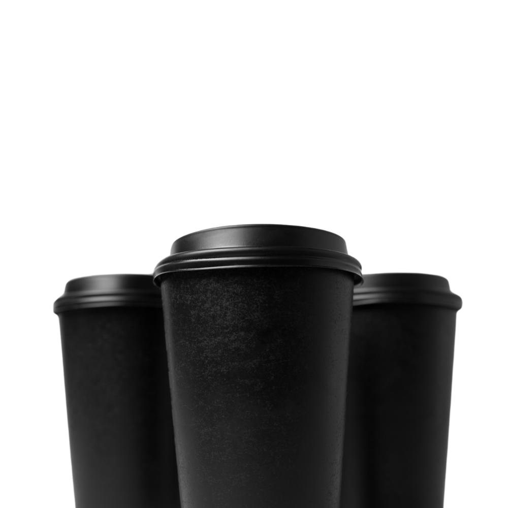 Double walled black coffee cup