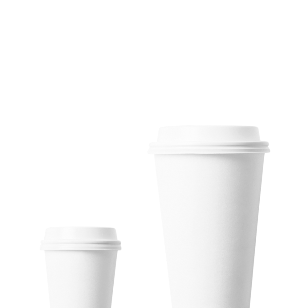Single walled white coffee cup